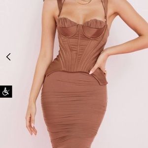 HOUSE OF CB TALYA TOFFEE DRESS